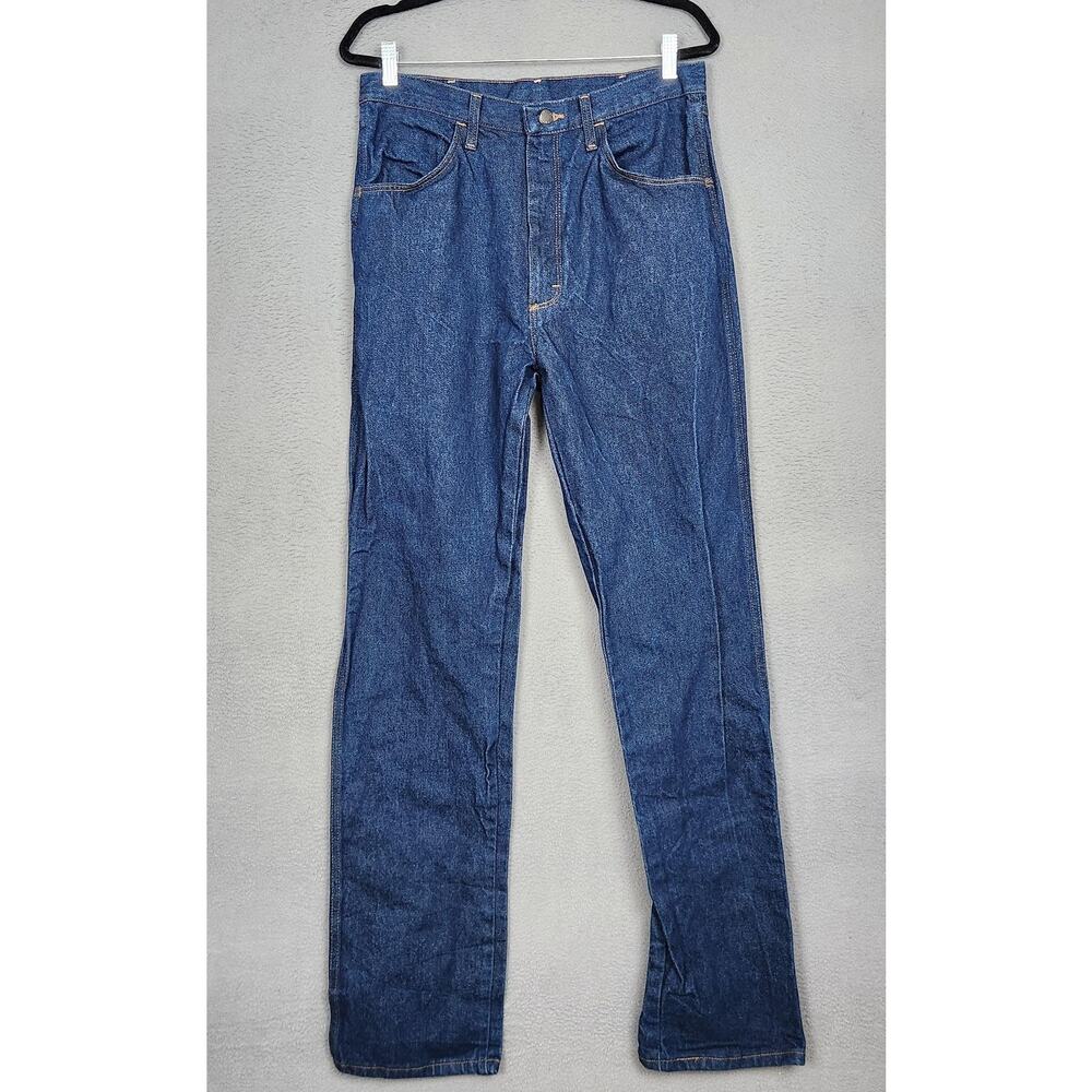 Vintage Rustler Jeans Mens 34x36 Blue Straight Leg Denim Made USA Dark Wash